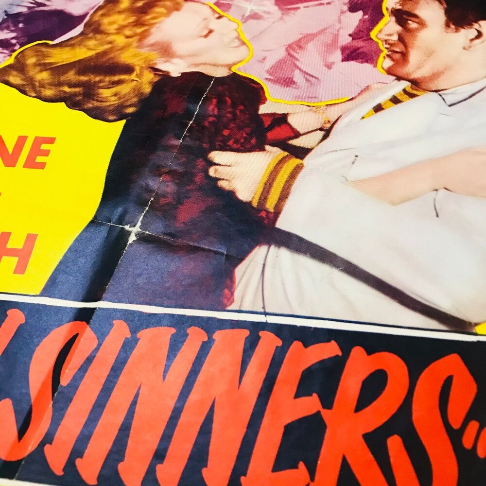 ORIGINAL Seven Sinners Vintage 1940 Movie Poster